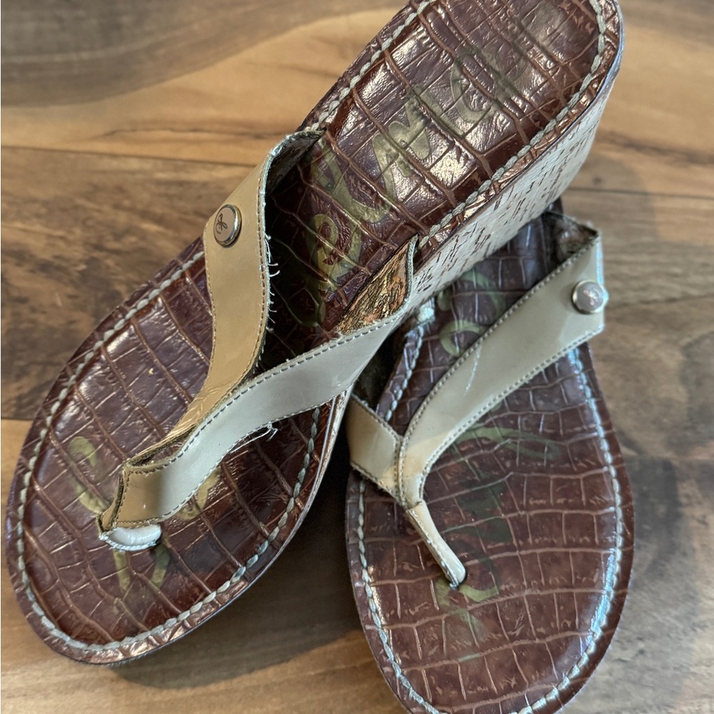 Sam Edelman Brown and Cream Sandals